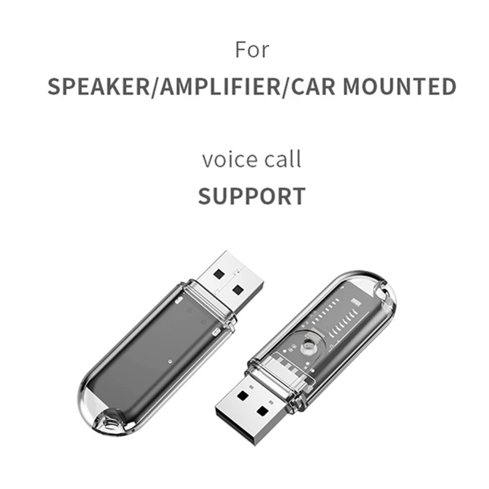 Receiver Adapter USB Stable Receiver Connector Bluetooth-Compatible Portable Lightweight Noiseless Strong Signal for Car Speaker