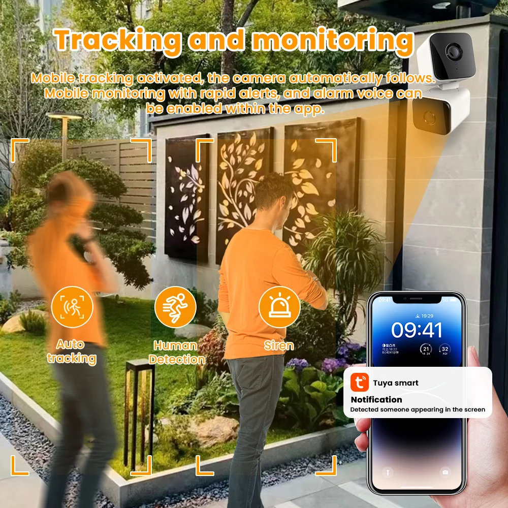 Imagem -03 - Miucda-câmera Inteligente Dual Lens Detecção Humana Noite ir Rastreamento Automático Funciona com Alexa Google Home Tuya Wifi 4mp