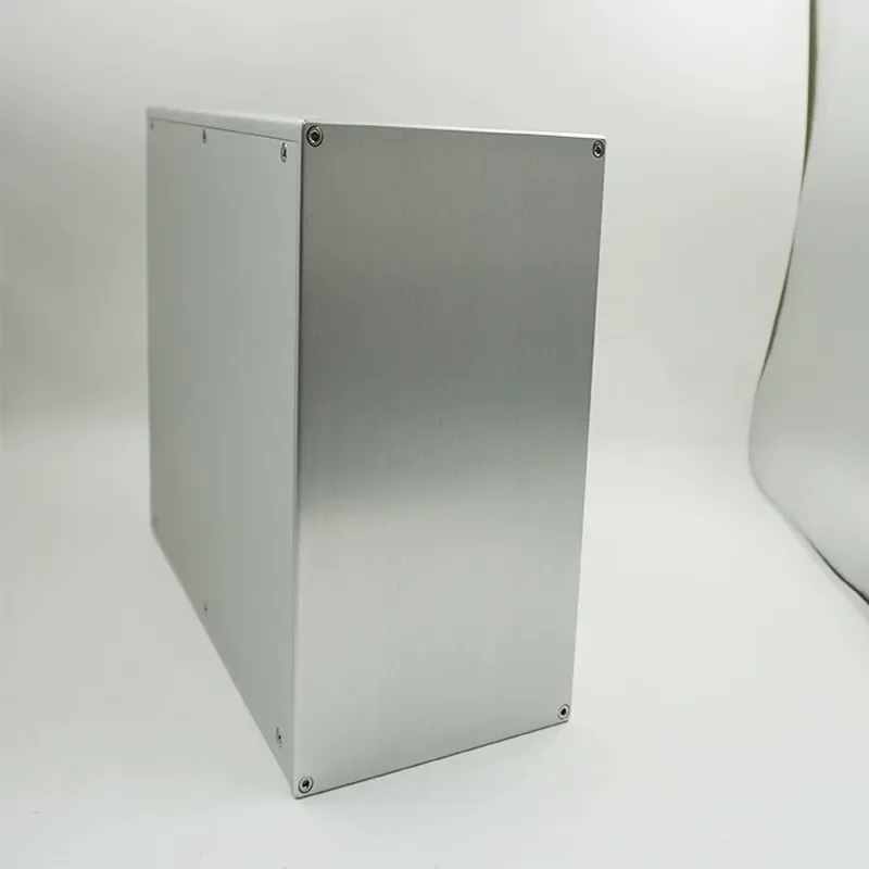 For 266mm Vertical All Silver Aluminum Chassis Primary Color Housing Multi Purpose Amplifier Case Power Amp Enclosure