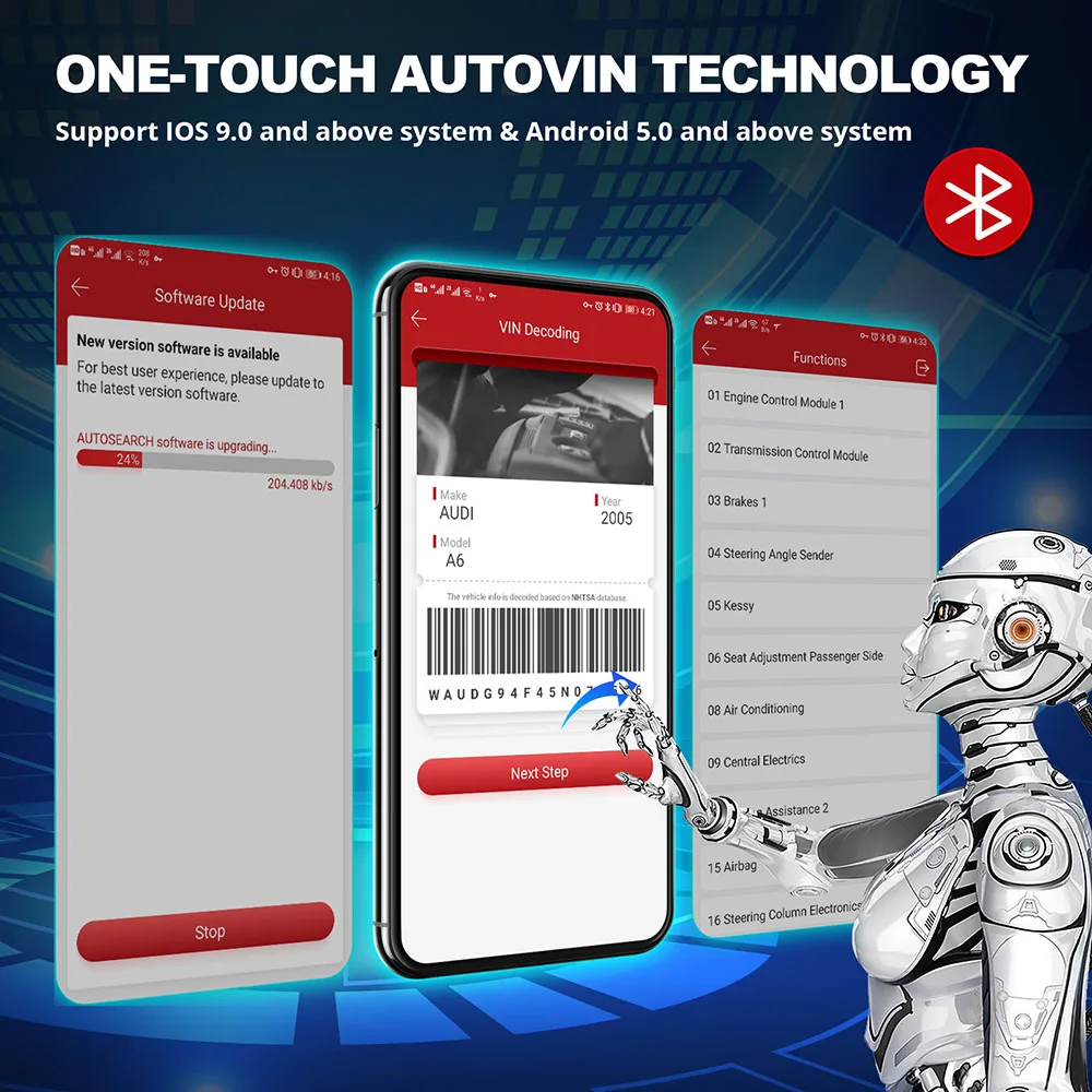 Thinkcar Thinkdiag 2 OBD2 Bluetooth Diagnostic Tool Full System Diagnose OBD2 Diagnostic Scanner for iOS & Android, THINKCAR Bluetooth Scan Tool with CAN-FD Protocol, 15+ Reset Functions, ECU Code, Active Test, AutoVIN, 1 Year Update view 5