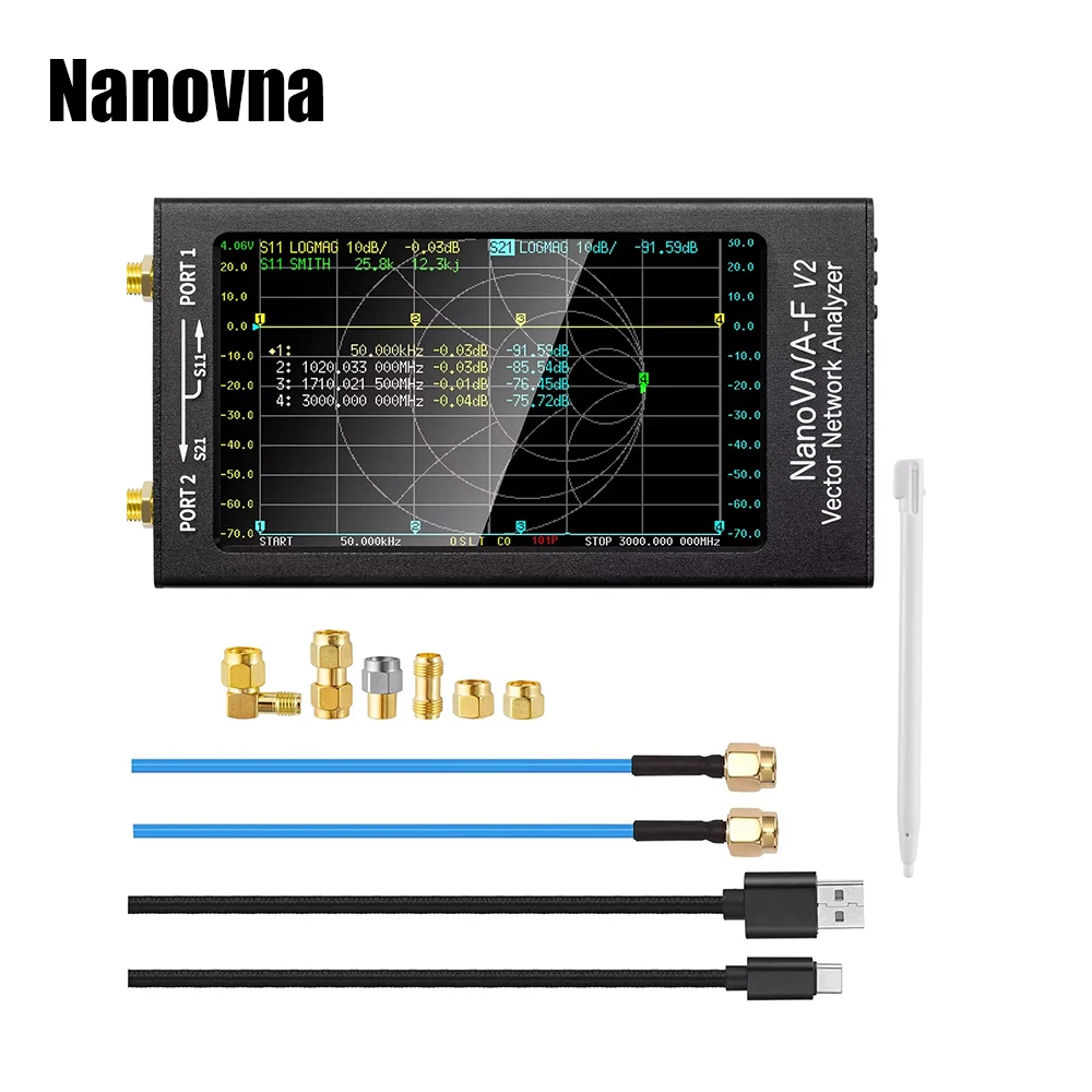 Nanovna F V2 50KHz-3GHz Vector Network Analyzer HF VHF UHF VNA 4.3\