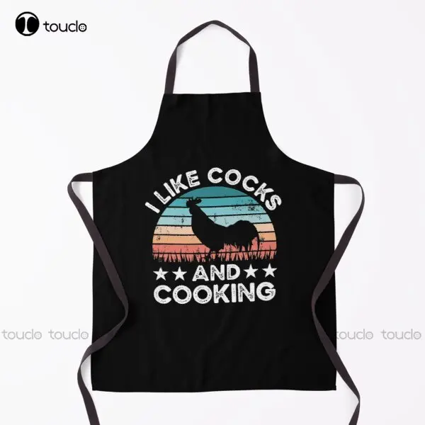 I Like Cocks And Cooking Funny Chicken Gift Apron Women'S Apron For Women Men Unisex Adult Household Cleaning Apron New