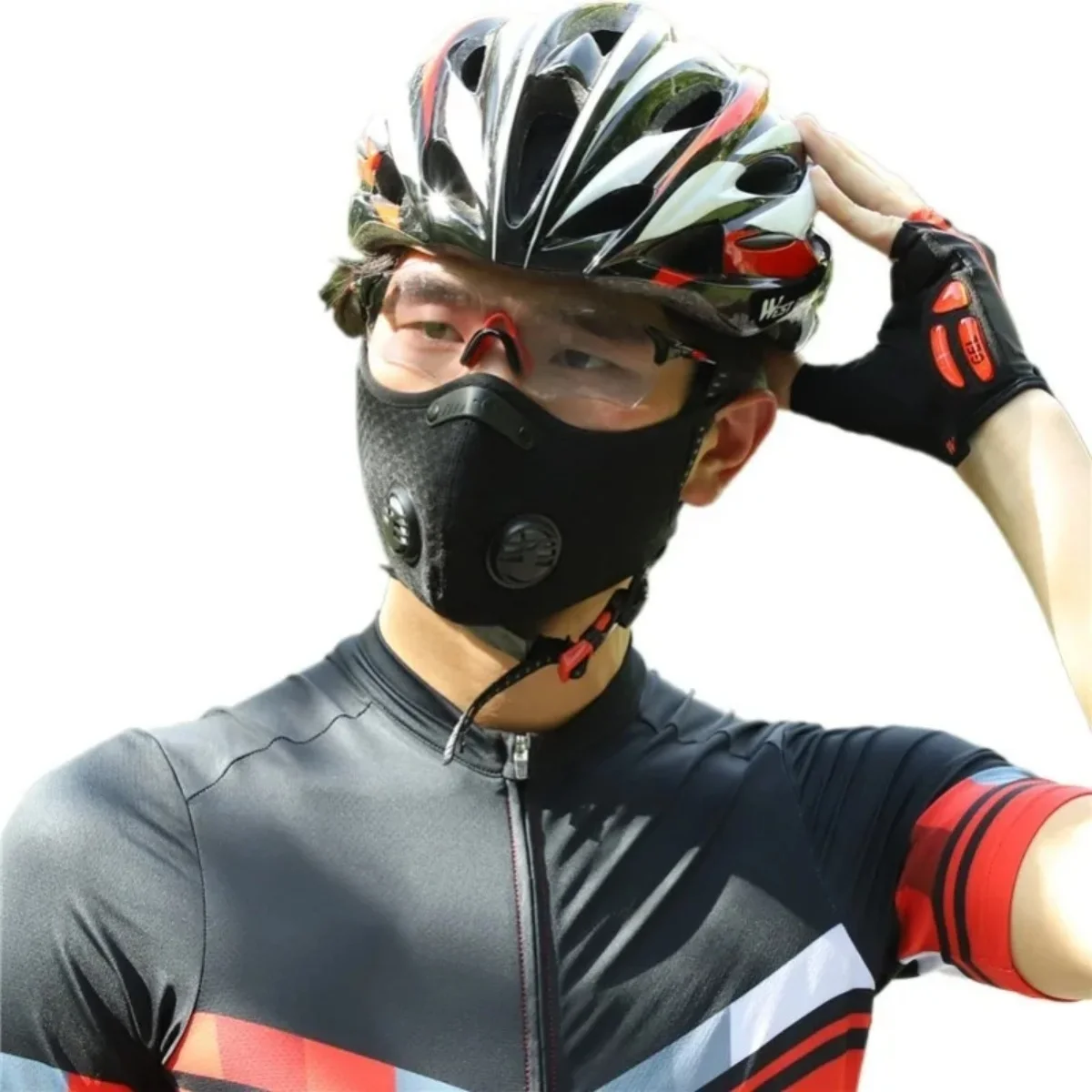 Breathing Valve Mask Antifog Dustproof Mask PM2.5 Filter Mask Activated Charcoal Mask Outdoor Sports Cycling Motorcycling Mask