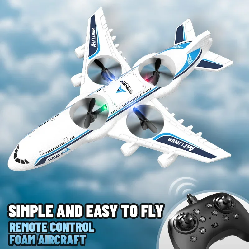 6CH X95 RC Foam Airliner Drone Quadcopter Stunt Airplane with 3D Flip Durable Anti-Crash Remote Control Aircraft Toy for Boys