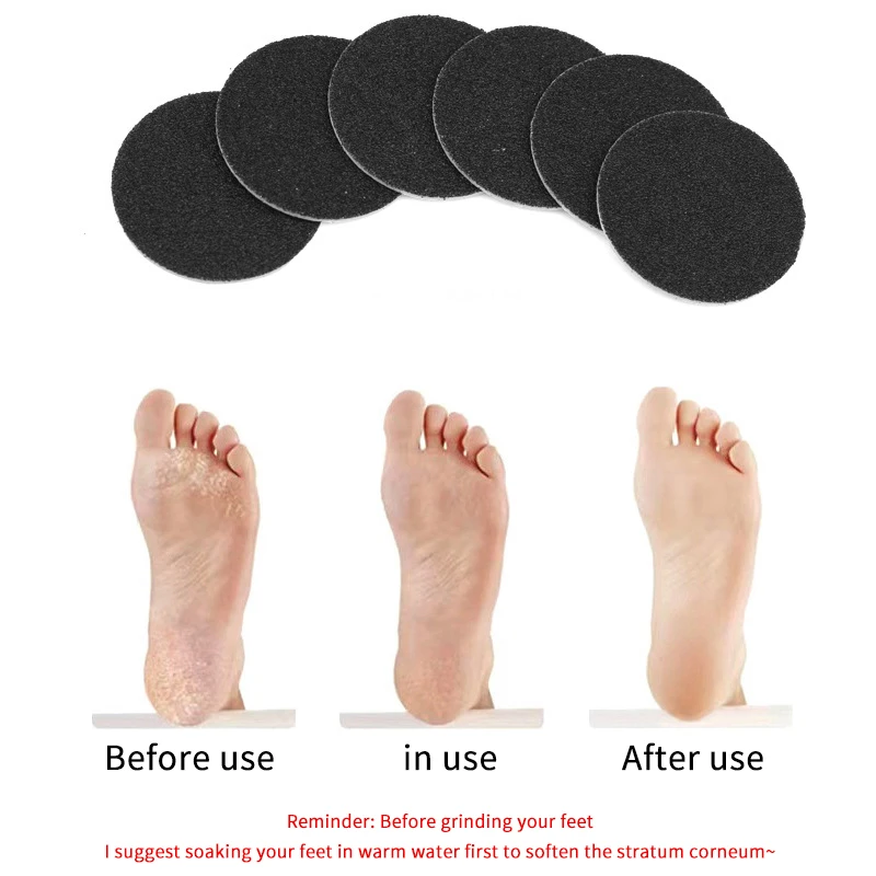 60pcs Replaceable Sandpaper Disc Cuticle Callus Remove Tool For Electric Foot File Callus Hard Remove Dead Skin Pedicure Tool