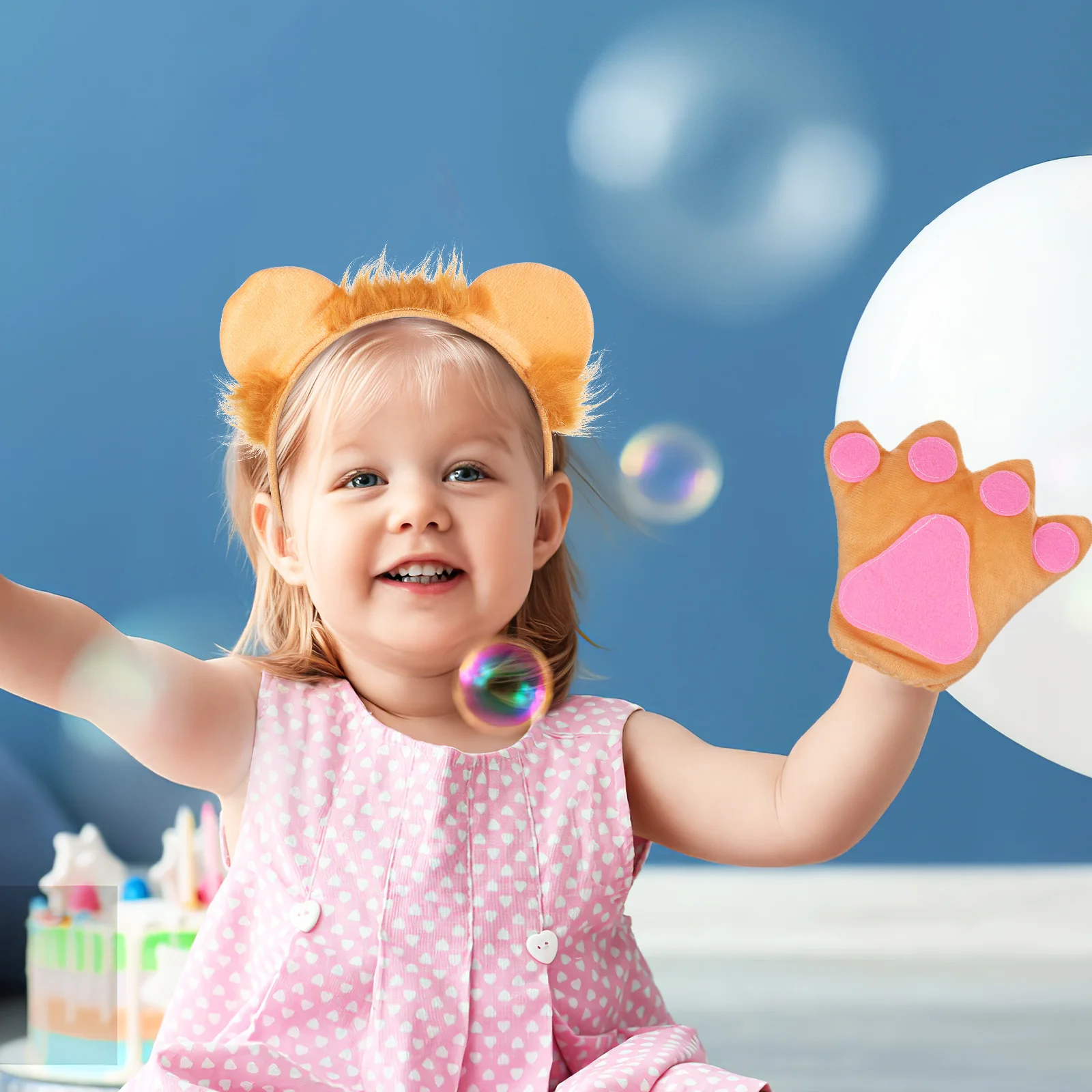 1 مجموعة 1 مجموعة الأسد تأثيري حلي مجموعة عقال قفازات ربطة العنق آذان الحيوان غطاء الرأس لجميع القديسين كرنفال صور الدعائم