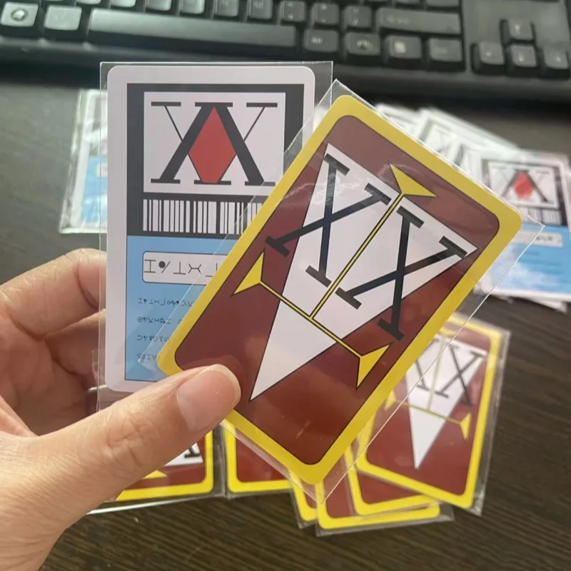 Tarjeta de licencia de cazador de Anime japonés Hisoka Kurapika Killua Zoldyck, tarjetas de PVC, tarjeta de colección, accesorios de Cosplay