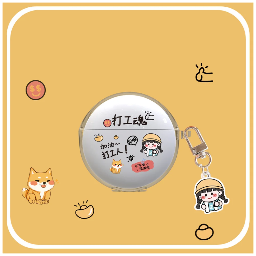 เคสโทรศัพท์ลายการ์ตูนน่ารักสำหรับ OPPO O Air2i หูฟังไร้สายพร้อมจี้