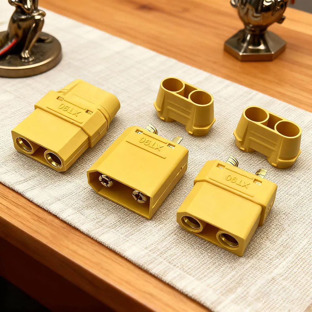 XT90E-M/F Ladeanschluss-Stecker XT90 Männlich/Weiblich Vergoldeter Anschluss mit Fixierloch Wasserdichte Kappe für ESC Motor Flugzeug Drohne – Detail 4