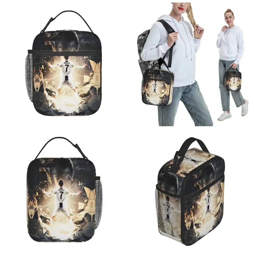 

2025 New CR7 The Legend Footballer Insulated Lunch Bag Thermal Bag Lunch Container Leakproof Tote Lunch Box Men Women Work