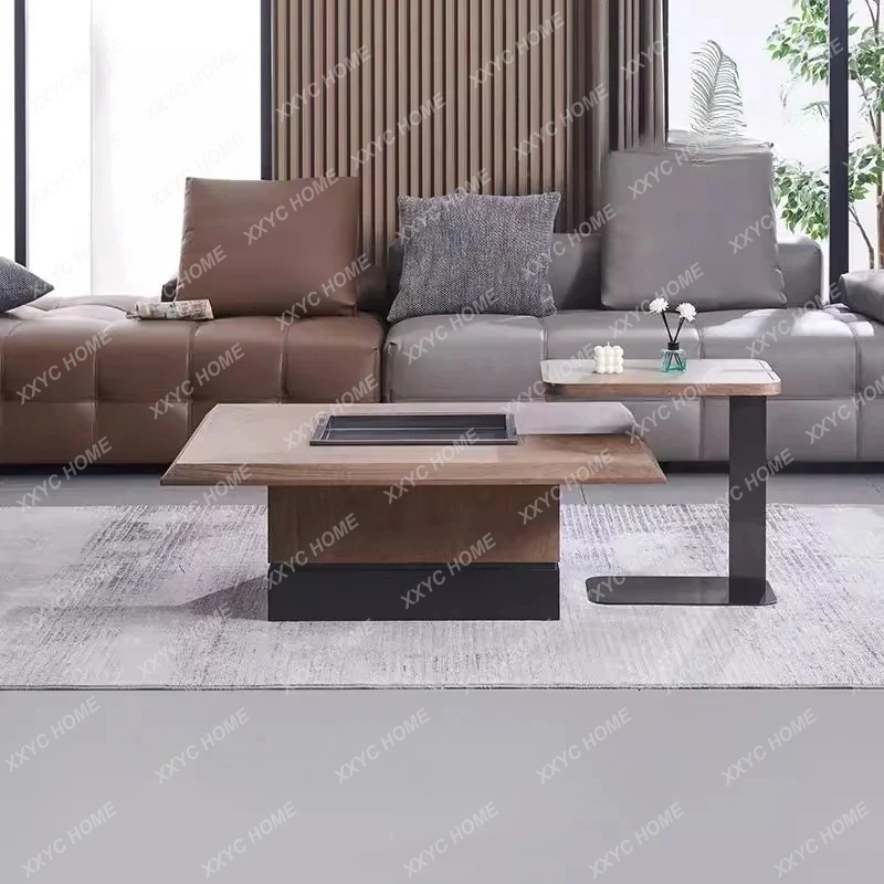 

Walnut color medieval style new Chinese style living room coffee table new small apartment high-end coffee table
