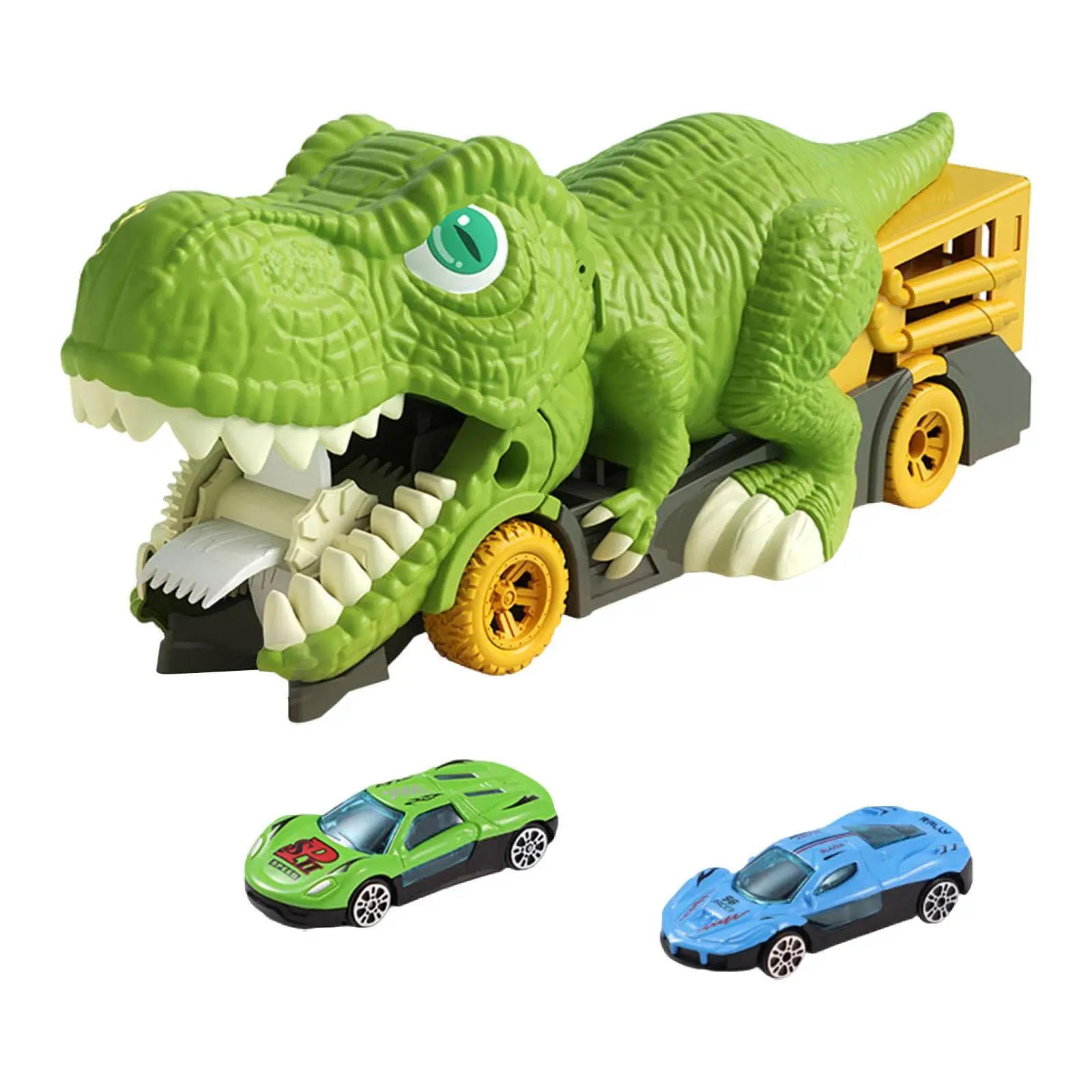 Caminhão de engolir de dinossauro para crianças, veículos de carro de dinossauro, conjunto de brinquedos de presente para crianças pré-escolares