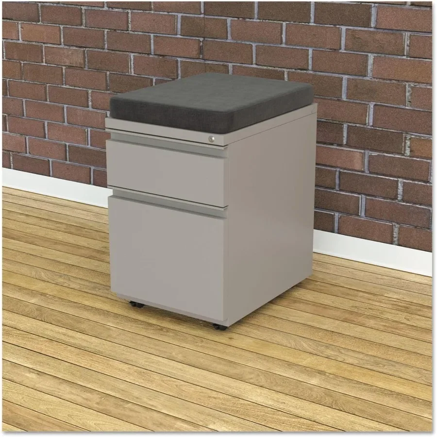 صندوق ملفات مكتبي قوي بدرجين، قاعدة معدنية ومقابض كاملة، رمادي فاتح، خزانة تخزين مستندات المنزل أو العمل #2