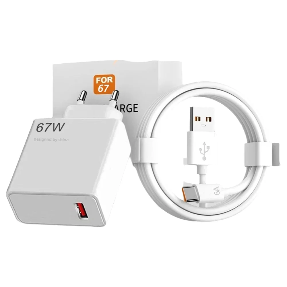 Ładowarka Xiaomi 67W USB Super Fast Charger z kablem Type C Mi 12 11 6A POCO X5 X4 Pro Note 9 10 11 do ładowania — 2