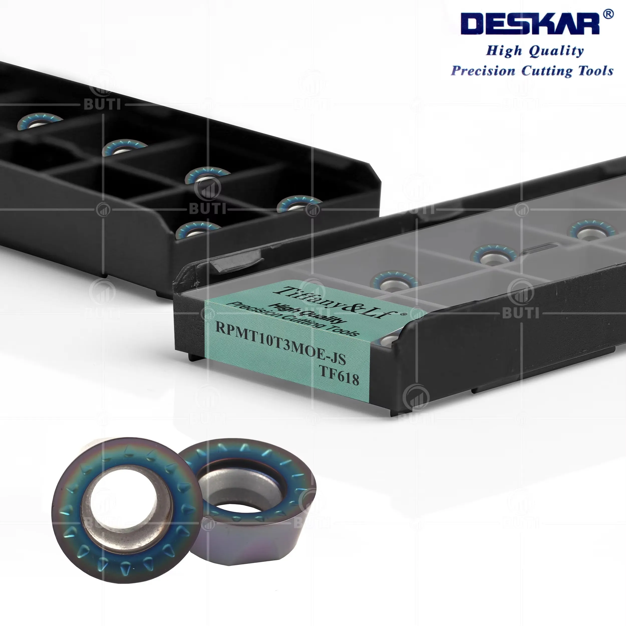 

DESKAR 100% Original RPMT10T3MOE-JS TF618 CNC Lathe Hardened Steel Blade Cutter Cutting Insert Milling Turning Tool Colored Tool