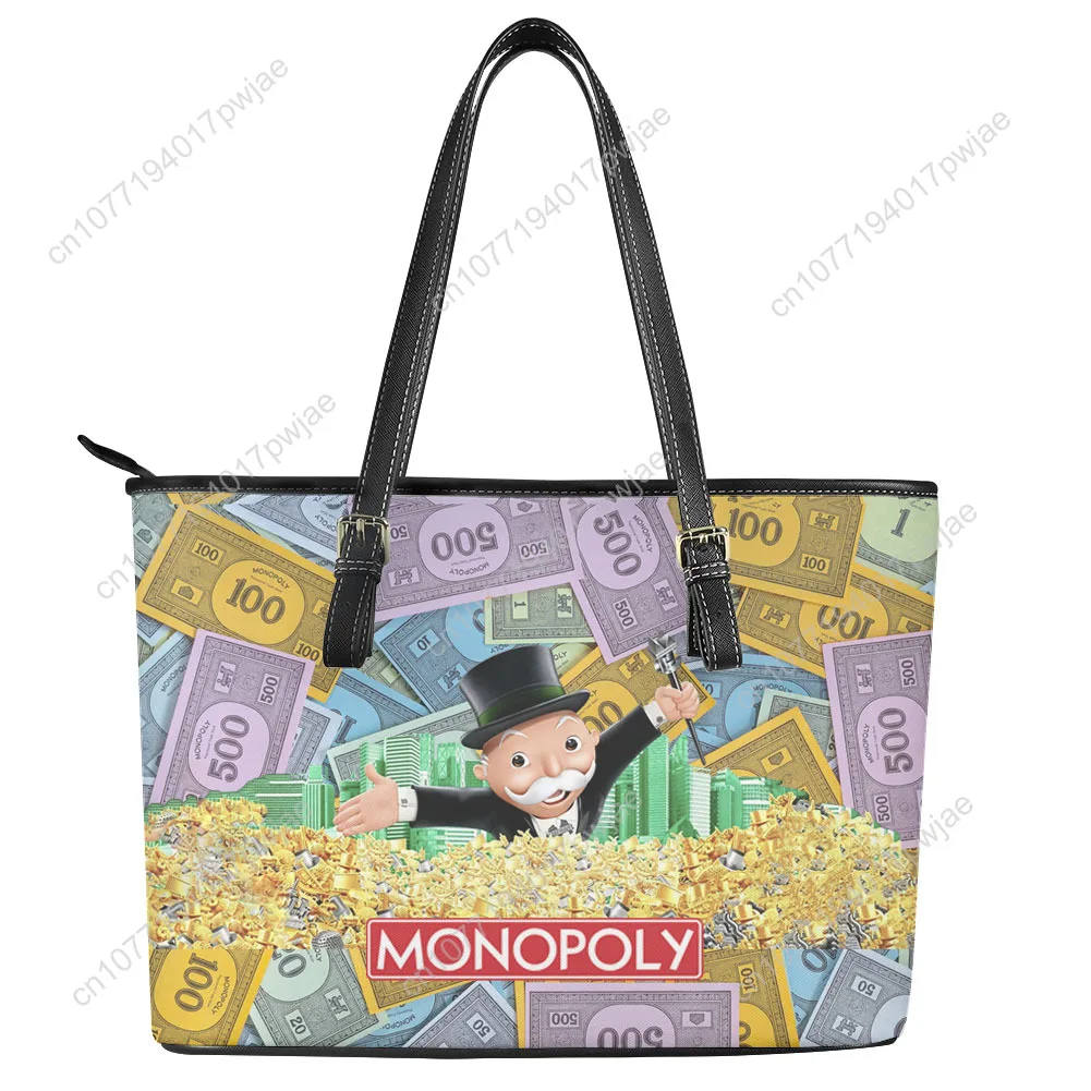 

Monopoly Millionaire Handbag Womens Mens Personalized Tote Bag Shoulder Bag Business Leather Purse Travel Bag Gif