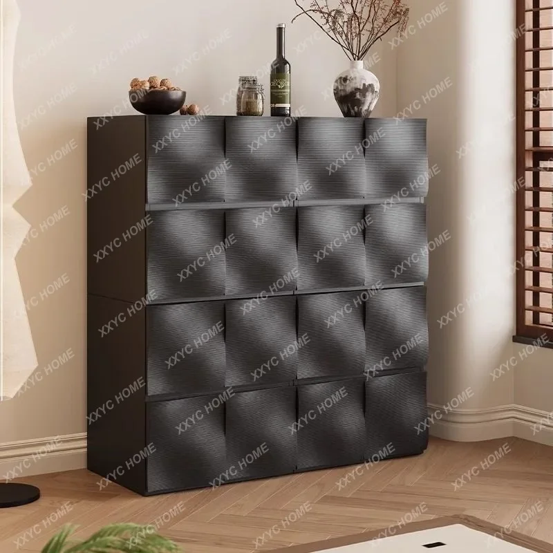 JJJJThickened Modern Simple Module Combination Cabinet Household Living Room Solid Wood Dining Side Cabinet