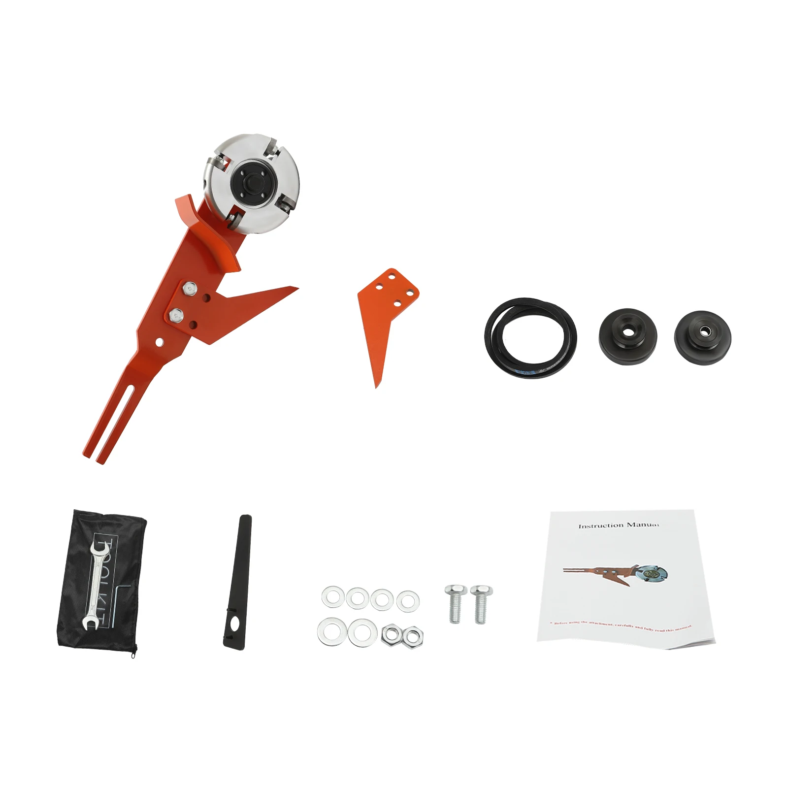 อุปกรณ์ติดตั้งเลื่อยโซ่ยนต์สำหรับงานแกะสลัก - ใบมีด 4 ใบ, ปรับความลึกได้, ระบบขับเคลื่อนด้วยสายพานวี สำหรับปอกเปลือก/เซาะร่องไม้