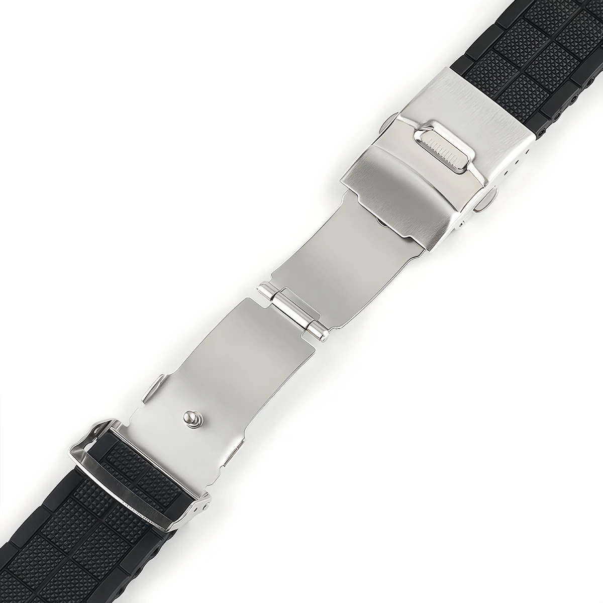 Edelstahl-Uhrenarmband-Verschluss Klappverschluss Doppel-Druckknopf 12/14/16/18/20/22/24mm Uhrenarmband-Ersatzzubehör – Detail 2