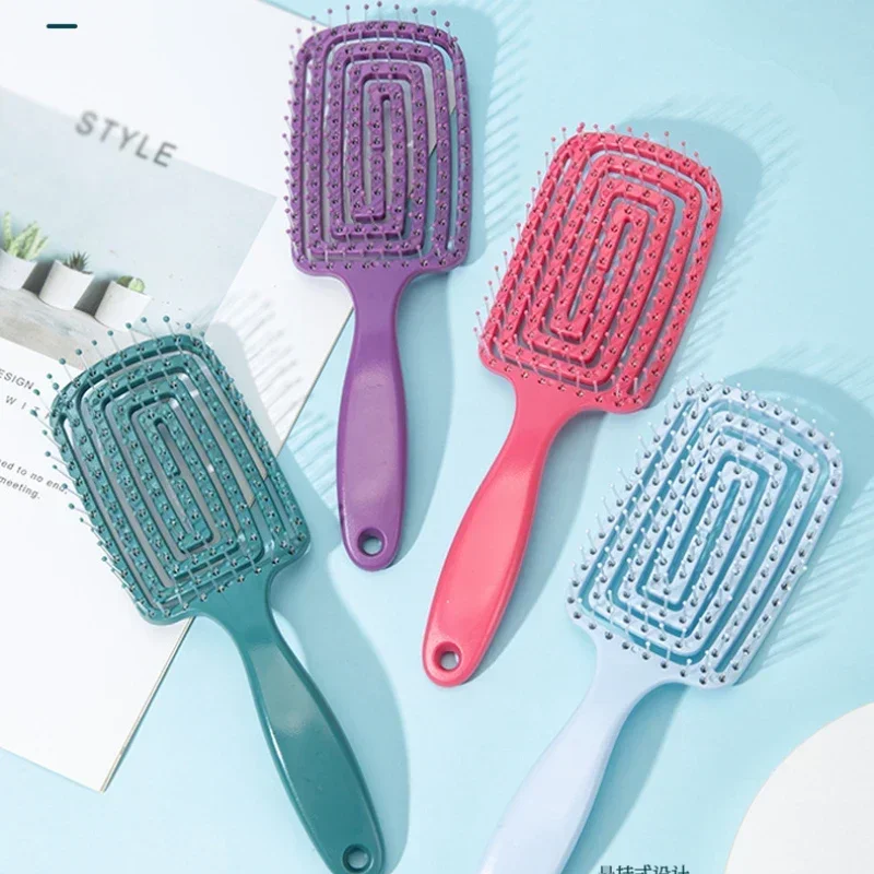 Girls Hair Scalp Massage Comb Hairbrush Bristle Nylon Women Wet Curly Detangle Hair Brush for Salon Hairdressing Styling Tools