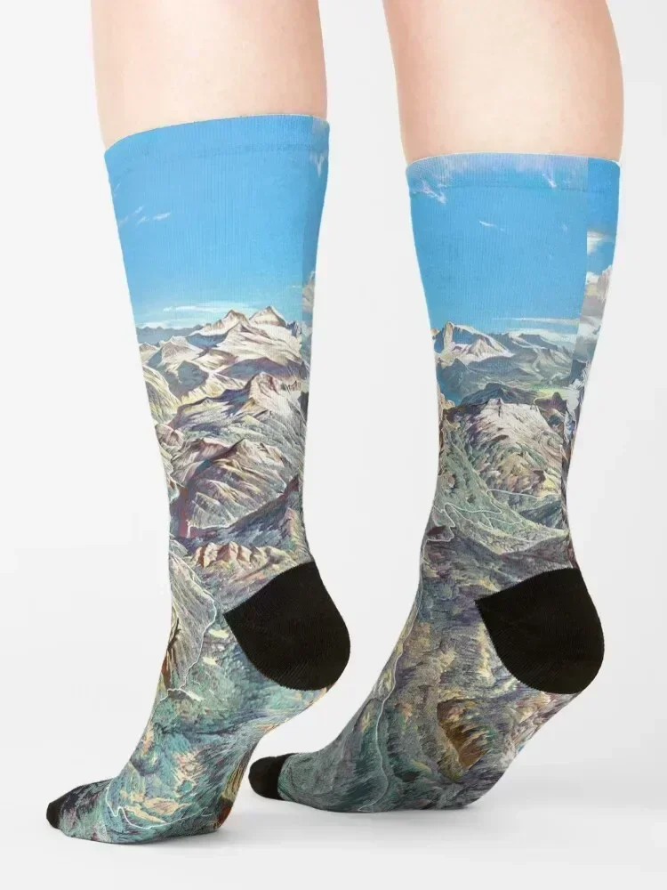 Yosemite National Park Socks cotton snow hiphop New year's Boy Socks Women's