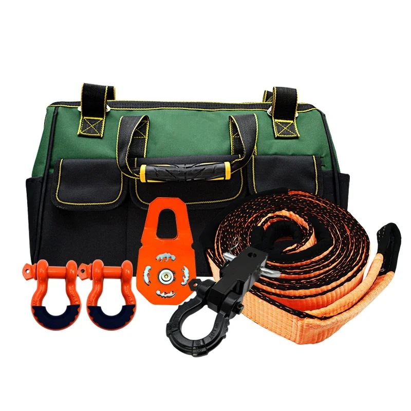 

ByteDance New Recovery Gear Kit with Belt Snatch Block Hook Receiver Carbon Steel