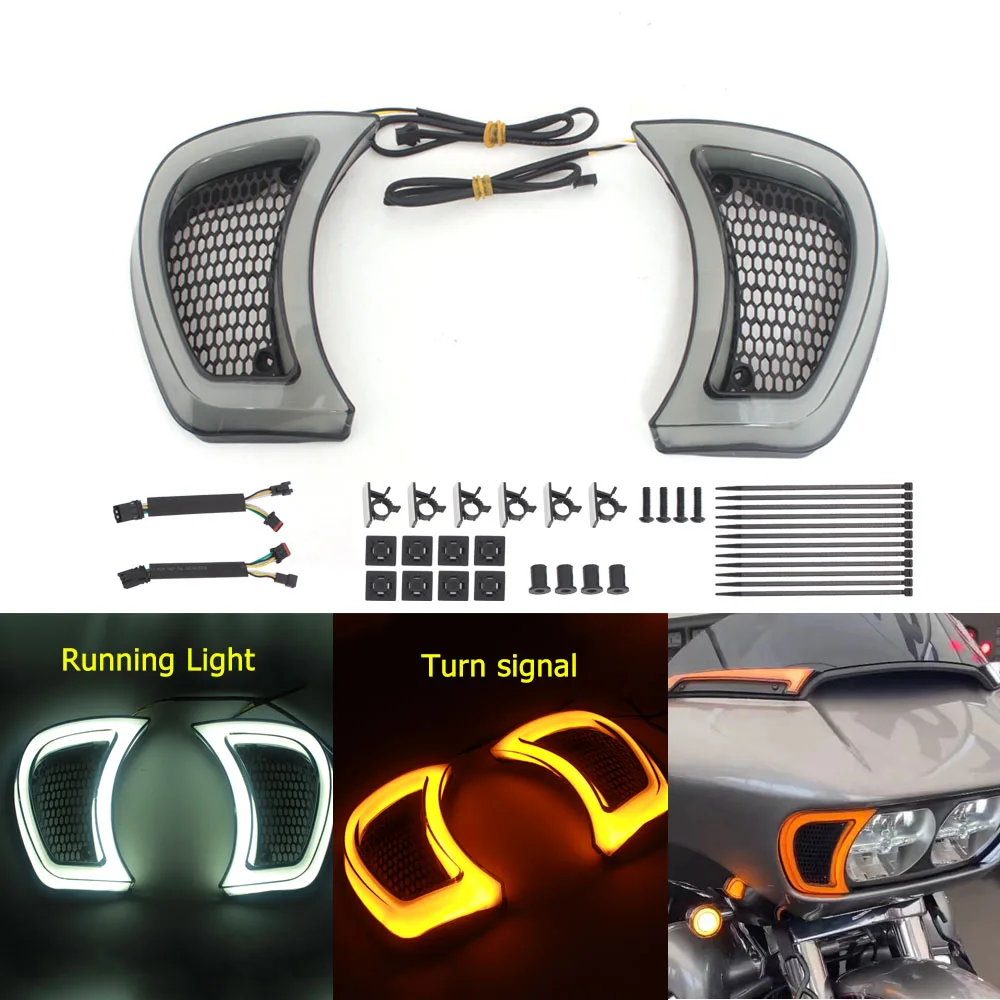 

New Headlight Vent Accents ABS 1Pair Kit Fit For Road Glide Limited FLTRK 2020 2021 2022 2023 Motorcycle Accessories