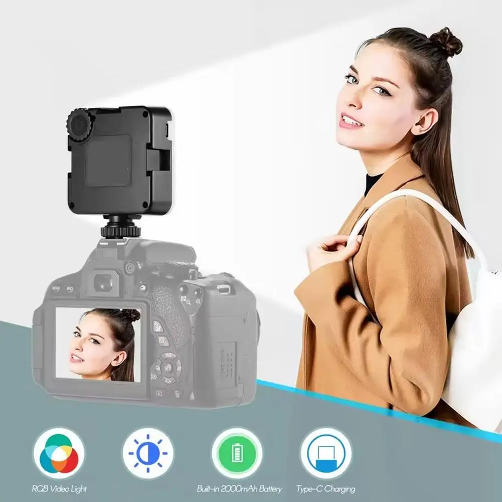 Luz de preenchimento portátil com clipe para selfie, rgb lâmpada led, fotografia luz bolso, novo, v1e8