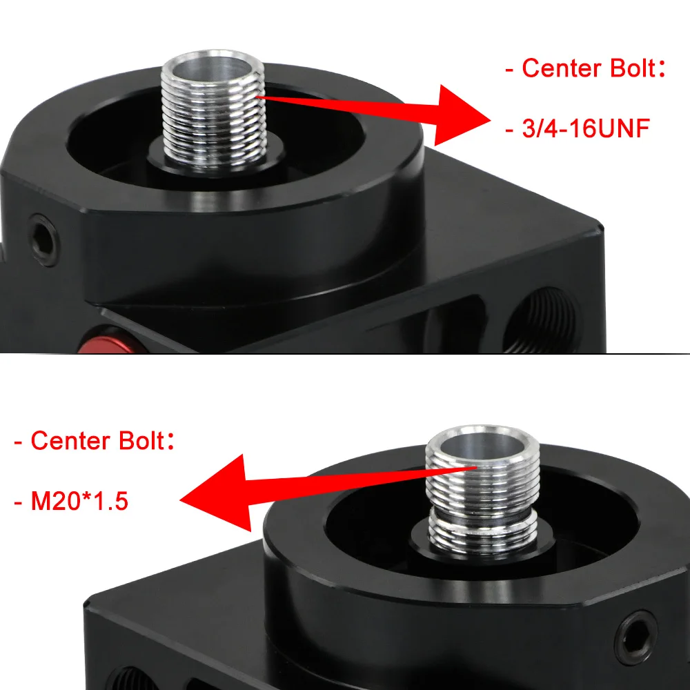 WLR - Oil Filter Sandwich Adaptor With Oil filter remote block with thermostat 3/4-16UNF M20*1.5 WLR5675BK