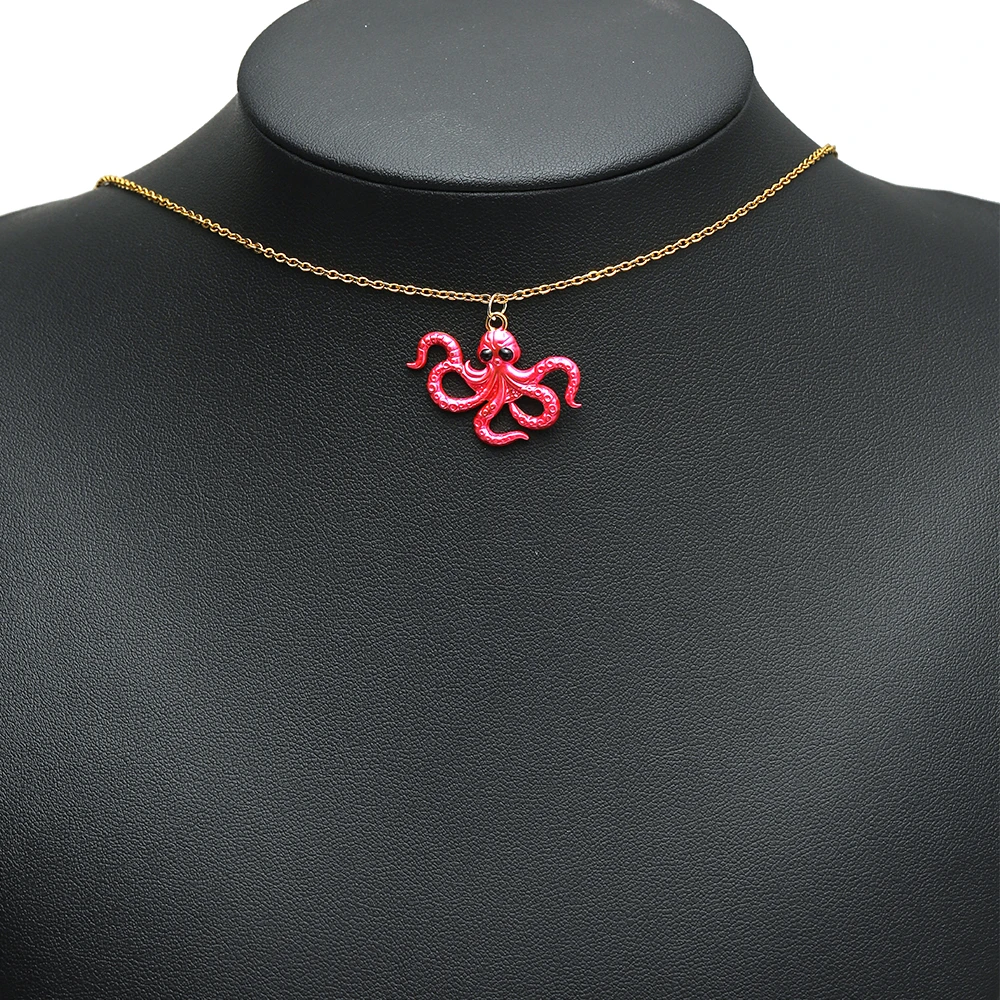 4 Stück Edelstahl-Emaille-Oktopus-Anhänger, Meerestier-Anhänger für DIY-Schmuckherstellung für Kinder, Halsketten, Armbänder, Ohrringe und Zubehör – Detail 3