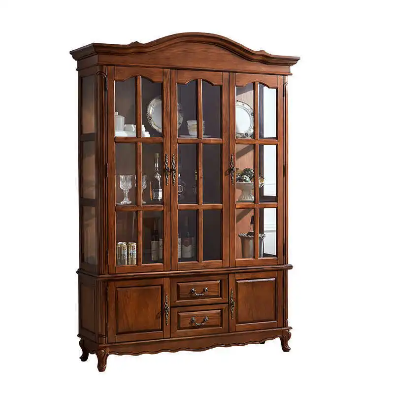 

All solid wood wine cabinet, storage, American retro side cabinet against the wall, display