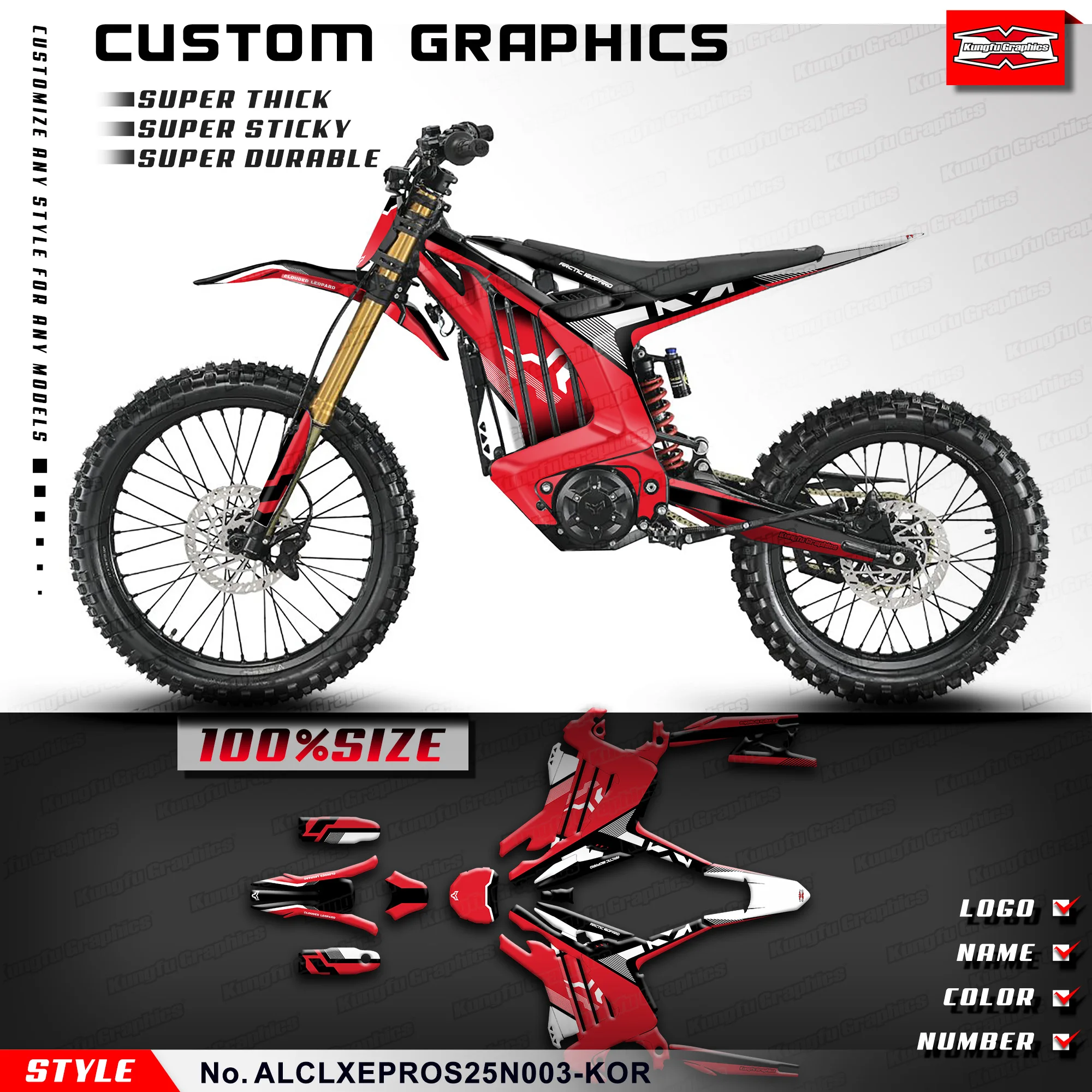 

KUNGFU GRAPHICS мотоциклетные наклейки клейкие наклейки для Arctic Leopard Clouded Leopard XE PRO / XE PRO S, ALCLXEPROS25N003-KOR