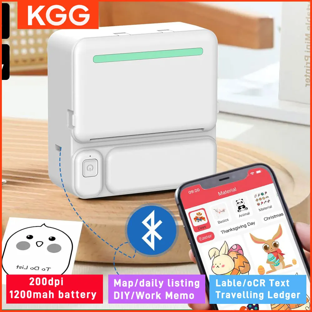 Kids Mini Portable Printer Wireless BT DIY Paiting Learning Wrong Questions Web Page Photo Printing HD Upgrated Picture Maker