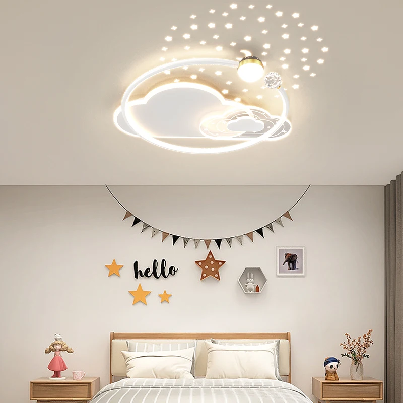 Imagem -06 - Luz de Teto do Quarto Infantil Proteção para os Olhos Estrela Céu Lua Arte Decoração do Lar Meninos Meninas Novo 2023