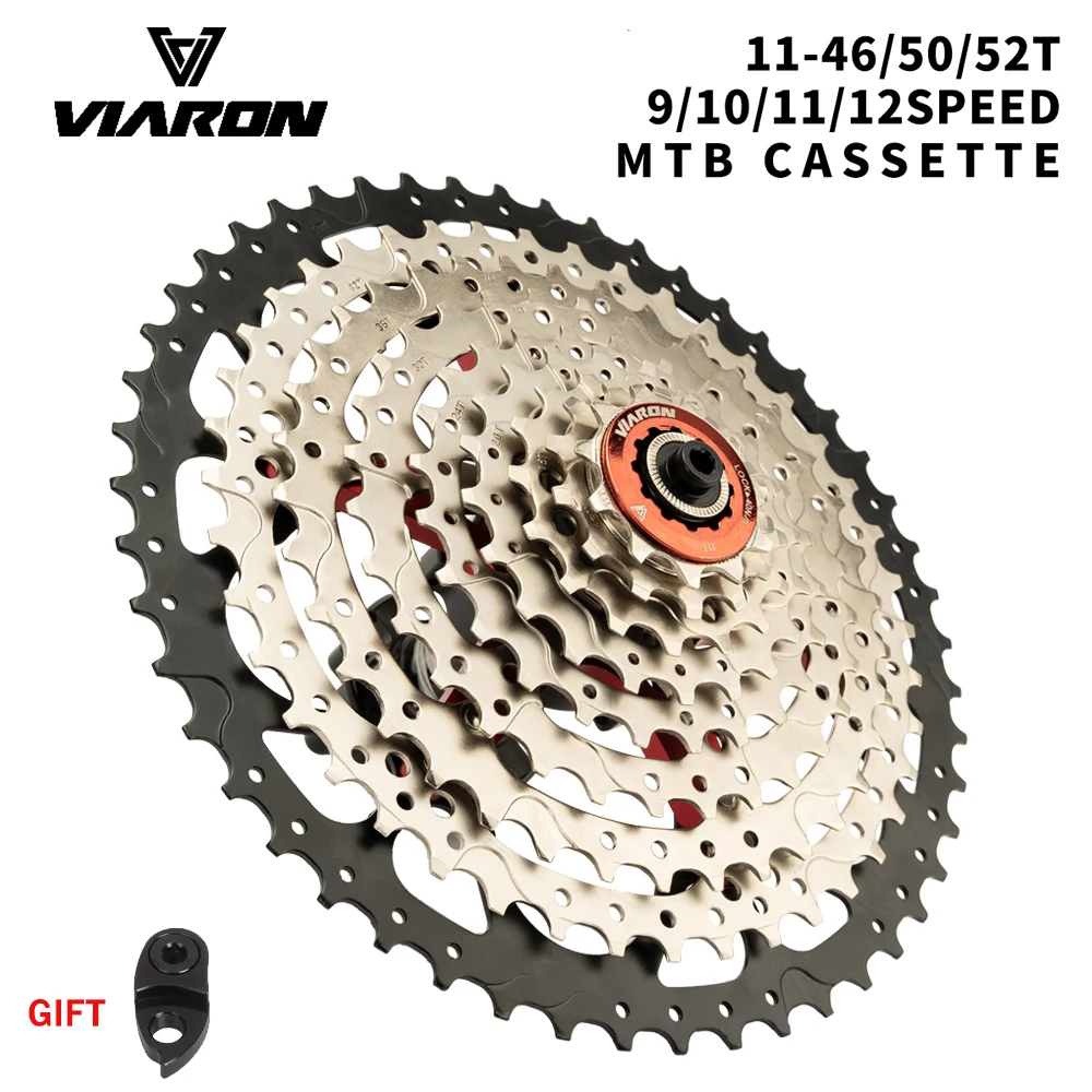 VIARON 46T 50T 52T Cassette MTB Road Aluminum Alloy Bicycle Freewheel Bracket Sprocket 9/10/11/12/13Speed Bike Accessory Parts