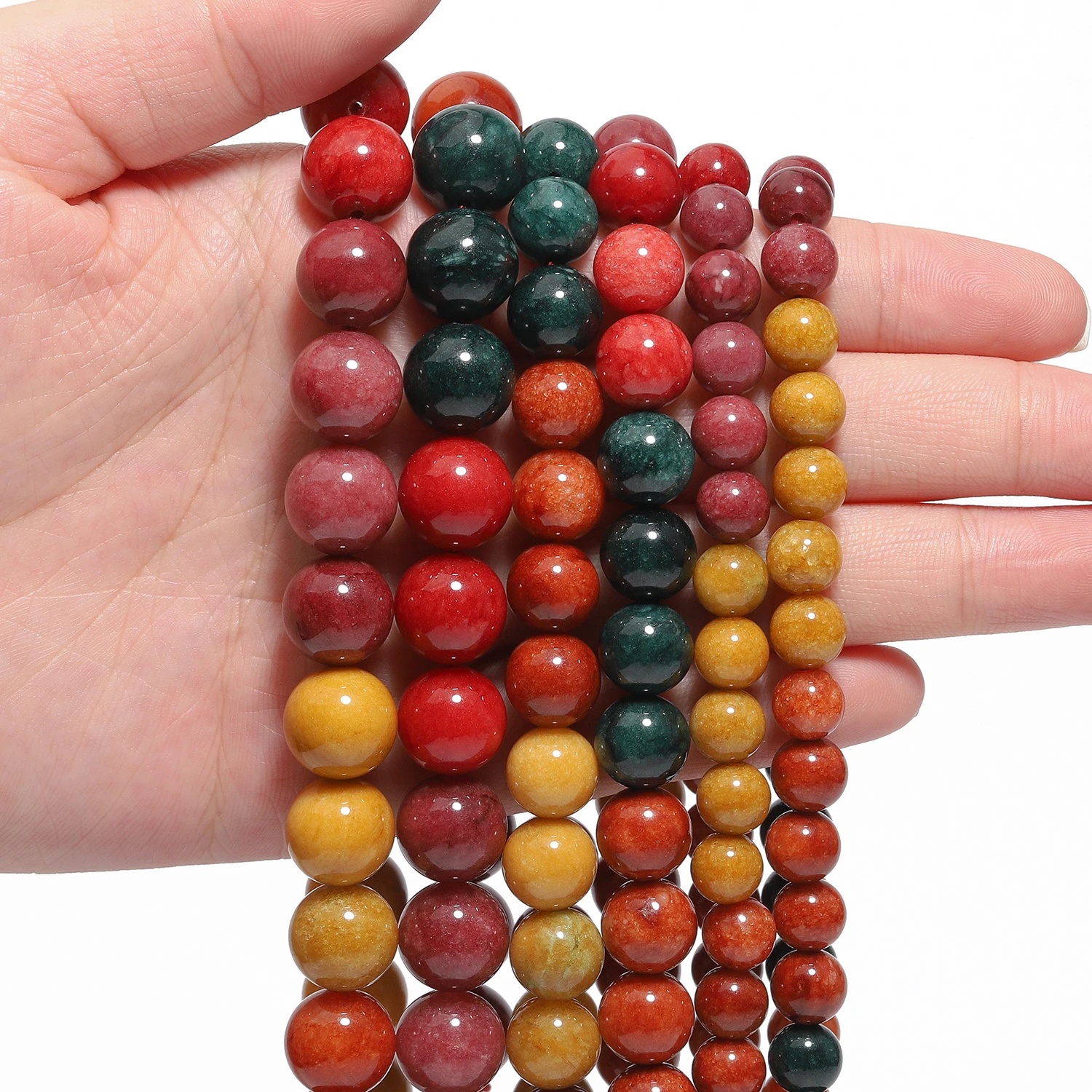 8/10/12mm High Quality Natural Stone Alashan Jade Round Loose Spacer Beads for Jewelry Making DIY Gorgeous Bracelet Necklace