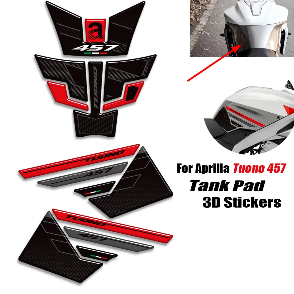 

Motorcycle Tank Pad 3D Stickers 2025 2026 For Aprilia Tuono 457 Tank Pad Cap Grips Gas Fuel Kit Knee Decals Protection