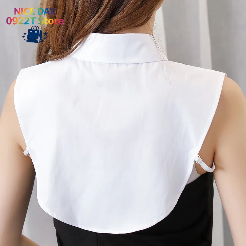 

Detachable Fake Collar For Women, Cotton Lapel False Shirt Collar White Black, Sweater Blouse Decor Clothing Accessory@#X