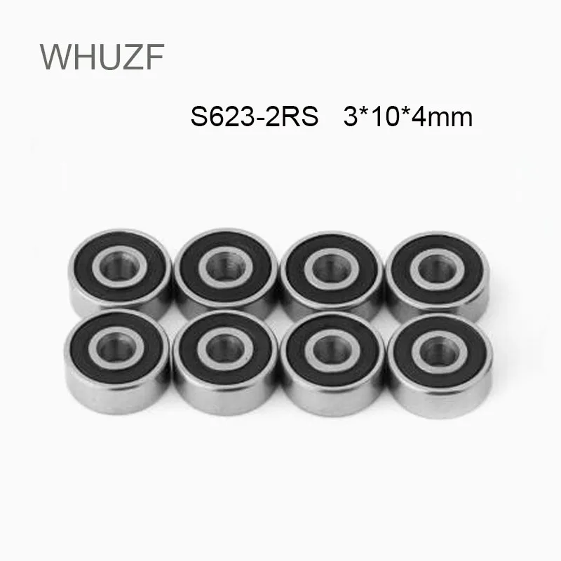 WHUZF 10/20pcs S623-2RS Bearing 3*10*4 mm 440C Stainless Steel S 623 RS 2RS Deep Groove Ball Bearings S R-1030ZZ B623ZZ 180023