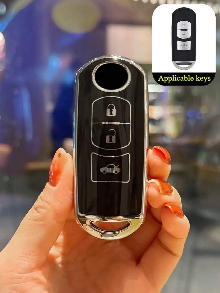1pc TPU Remote Key Fob Cover, Fashionable Car Accessory Gift For Car Enthusiasts, Suitable For Models: 2, 3, 6, Atenza, Axela, view 5
