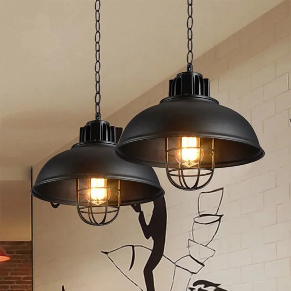 

Retro Pendant Lights Cage Hanging Lamp Hanglampen Loft Light American Metal Lampshade Home Fixtures Kitchen Lamps Lighting WJ912