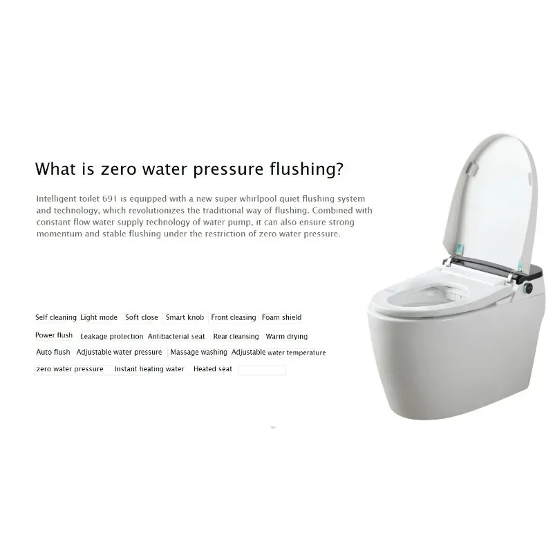 

Medyag Bidet Floor Mounted Self-Cleaning Smart Toilet with Remote Control Elongated Bowl Shape Bidet for Bathroom