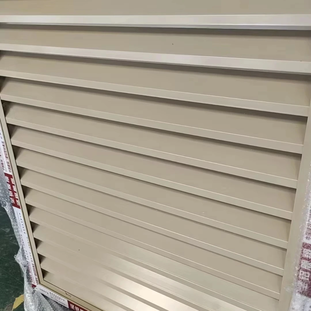 Stationary profile extrusion rain shutters, horizontal opening, modern design, suitable for outdoor use