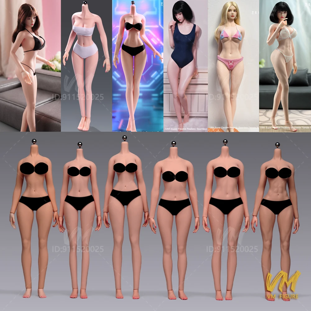 

1/6 YM501/02/03/05/06 Female Super Flexible Seamless Makeup Body with Physiological Details 12''Soldier Action Figure Model Doll