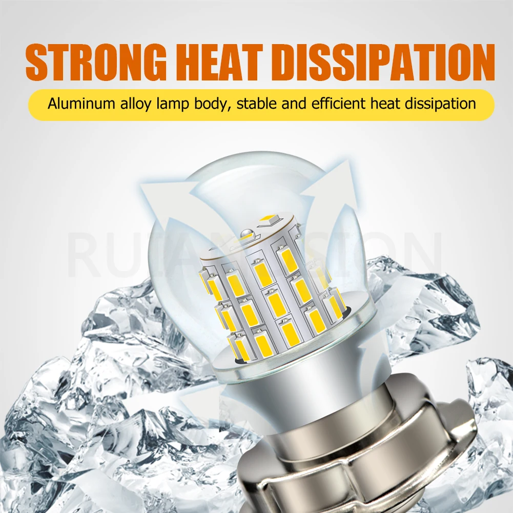 1Pcs 4W P26S Motorcycle Headlight LED Bulb 12V 24V Super Bright P15S Warm White Scooter Lamp Motorcycle Equipments Accessories