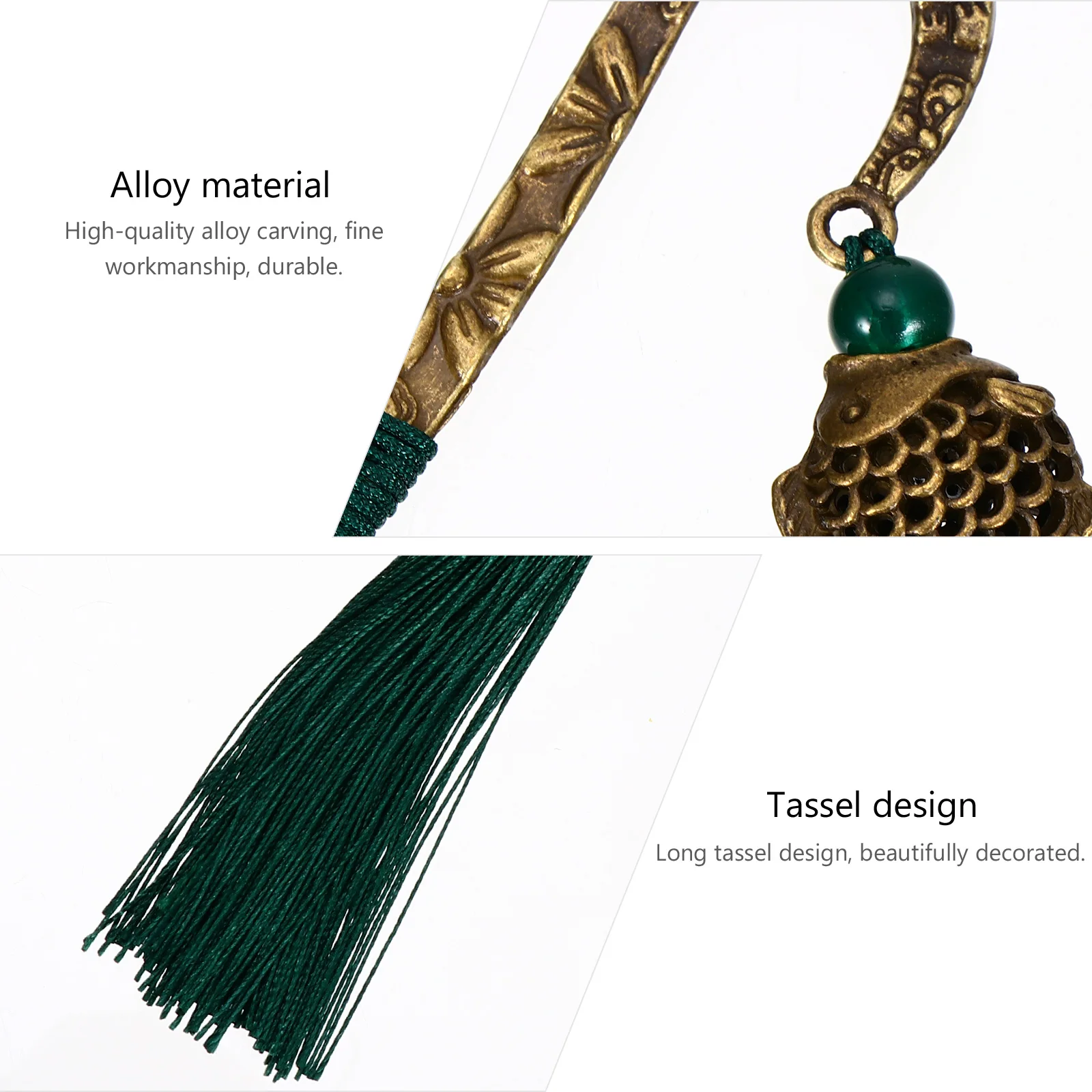 

Retro Bookmarks Vintage Metal Alloy Pretty Bookmark Polyester Tassel Chinese Style Exquisite Practical Decorative Gift