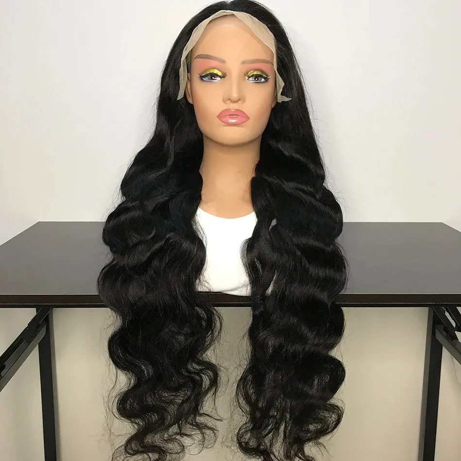 13x6 Lace Frontal Human Hair Wig 20 Inch HD Transparent Body Wave 200 Density 5x5 Glueless Lace Front Wig PrePlucked For Women