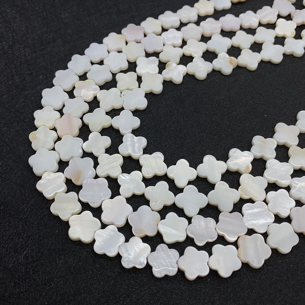 Natural Freshwater Shell Beads Flower Shaped Shell Mother of Pearl Loose Spacer Beads for Jewelry Making DIY Bracelet Necklace