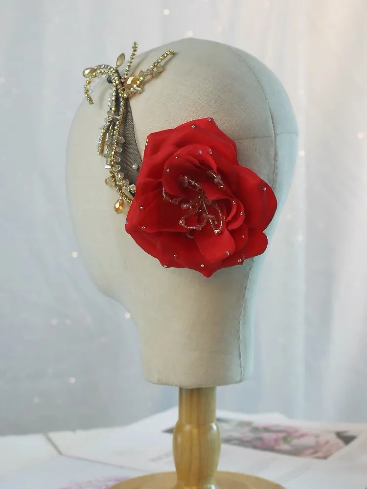 2024 latest ballet headdress hand-made custom flower side clip Don Quixote Paquita variation headdress for competition