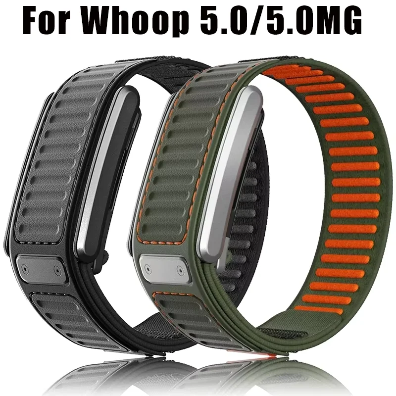 For Whoop 5.0 Nylon Sports Strap Breathable Sweat Resistant Adjustable Watch Band for Whoop 5.0 MG Smartwatch Accessories